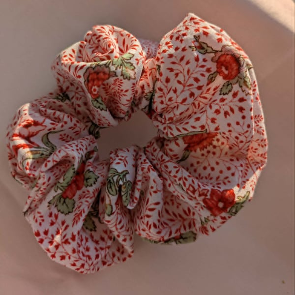 Hair Scrunchie - Crimson Blossom