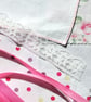 Upcycled slow stitching kit includes fabric, buttons, threads,  lace, ribbon - Image 4