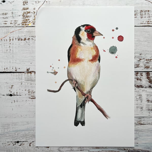 Goldfinch watercolour print