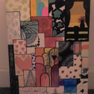 A3 colourfull patchwork collage art- Mixed media art