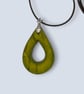 Green and Gold Marbled Glasses Holder Necklace Teardrop Pendant