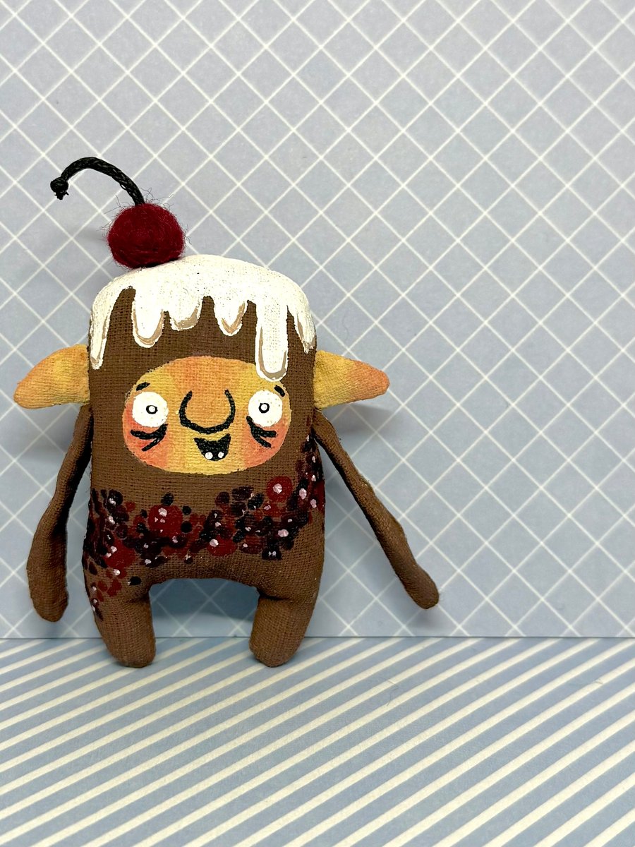 Black Forest Gateau Cake Brownie Art Doll