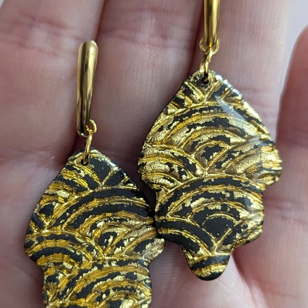 Lillian art deco leaf drop earrings 