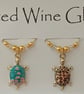 Turtle Wine Glass Charms set of 6