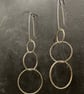 Silver Earrings-Large Interlocking Silver Loops - Image 3