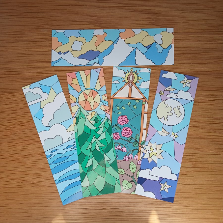 Stained Glass Inspired Bookmarks! 18cm Landscape and Scenery Bookmarks