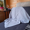Bobble edged grey crochet baby blanket 