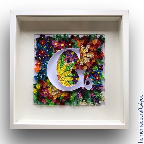 Handmade Quilled Letter Framed