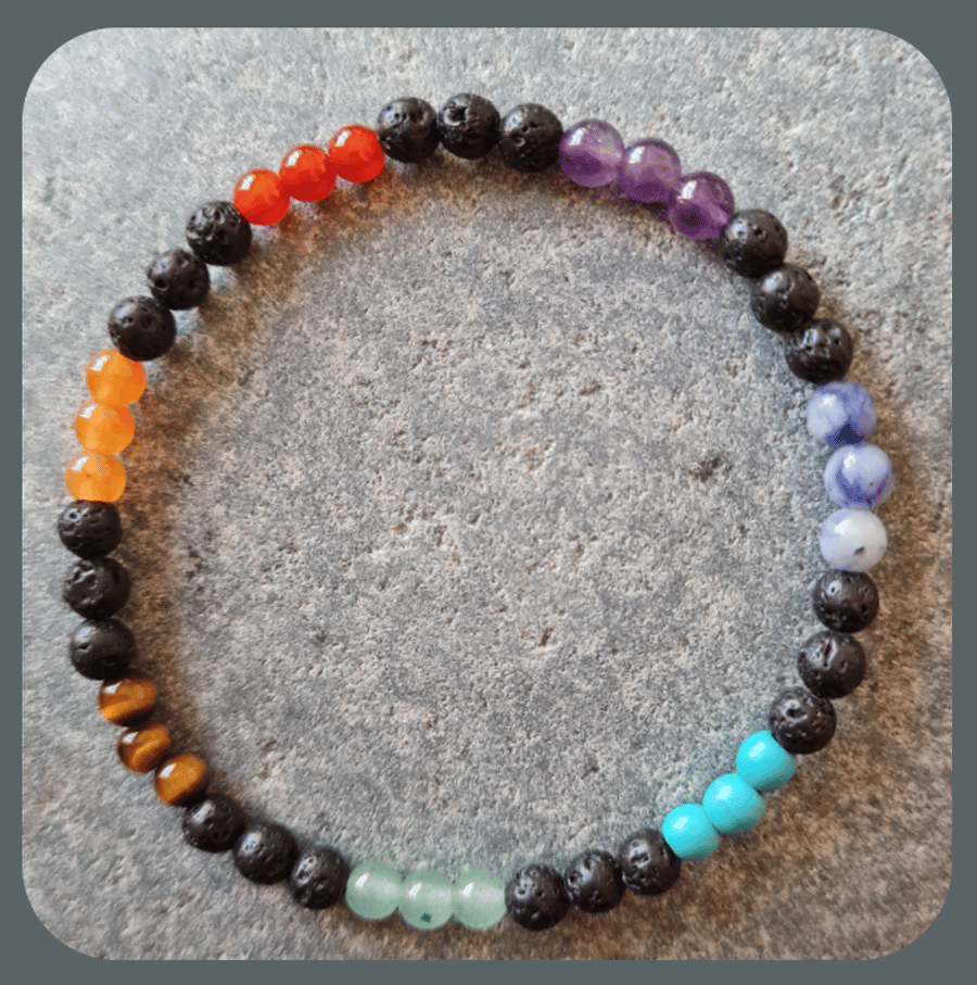 Chakra Stacker Bracelet, small bead, gift or self care
