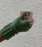 FINGERLESS MITTS , gloves ' Valley Tweed' . Soft  Merino wool blend. L. Green. - Image 6