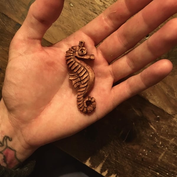 Hand Carved Seahorse Pendant