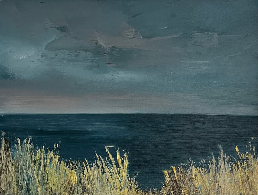 Coastal Path Calm - Framed Original Oil Painting 