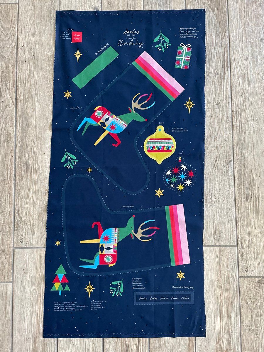Joules Make Your Own Stocking Fabric Panel