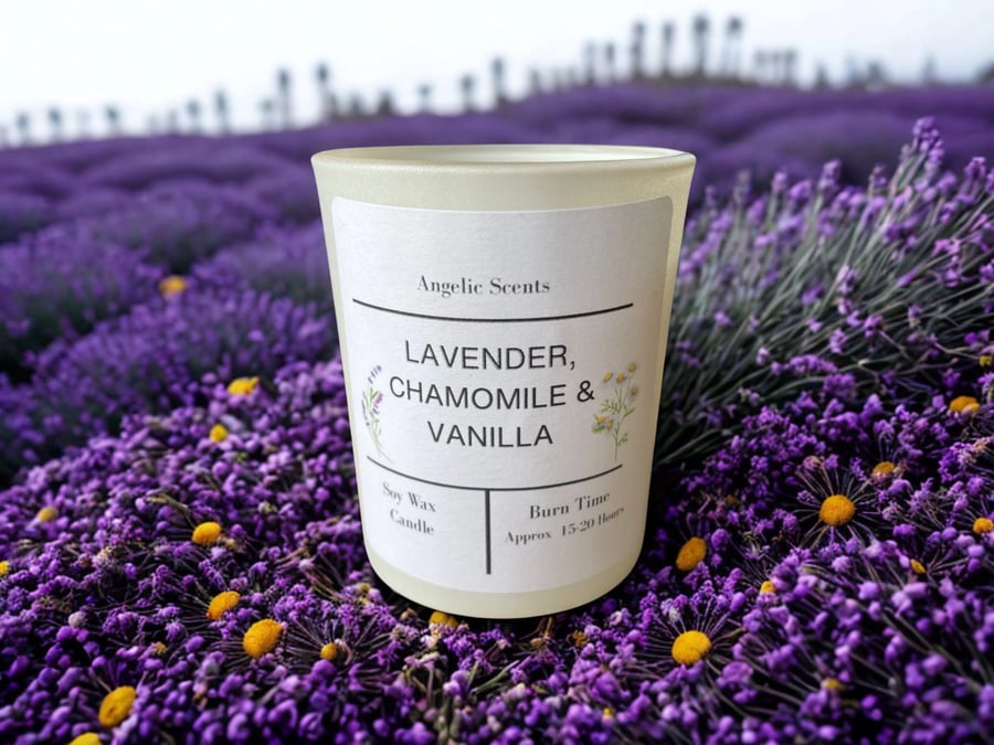 Lavender, Chamomile and Vanilla Soy Wax Candle