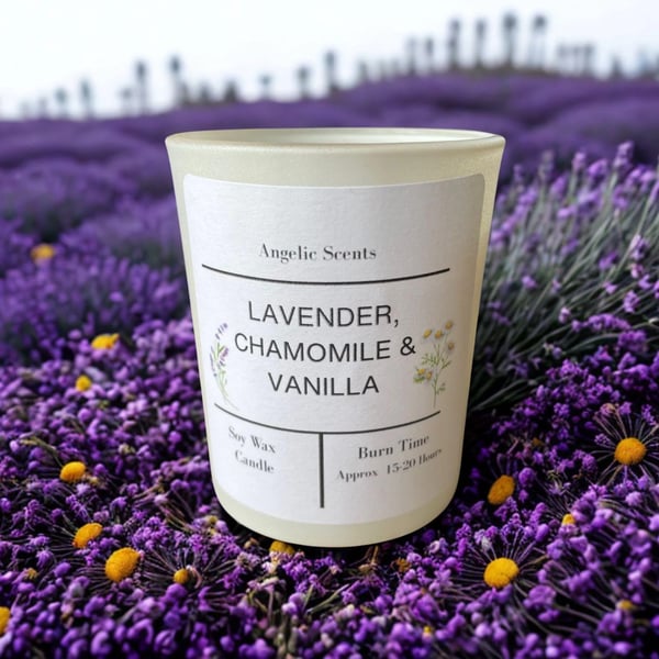 Lavender, Chamomile and Vanilla Soy Wax Candle