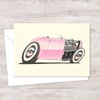 Pink Street Rod Greeting Card - Original Art for a Classic Car Lover