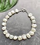 Keshi Pearl & White Topaz Silver Bracelet - Image 2