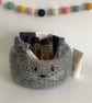 FELTED 'FUSSPOT' BOWL, desk tidy . Cat. Charcoal Grey. Home decor. - Image 4