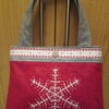 SALE - Christmas Handbag - Wool Felt Snowflake