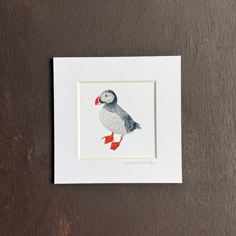 'Perrin' 5" x 5" Hand Finished  Print
