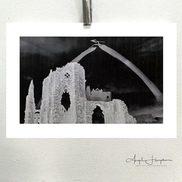 Photograph Black and White Composite - Fine Art -  Gothic Abbey Whitby