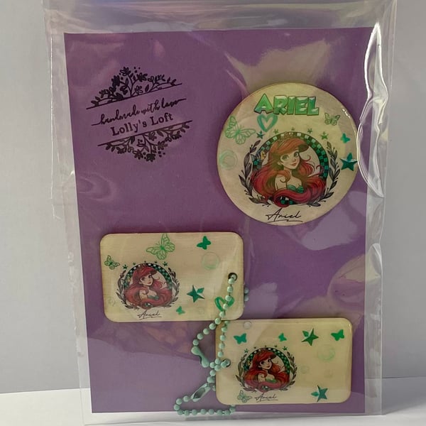 Ariel Princess Set – Magnet & Keyrings