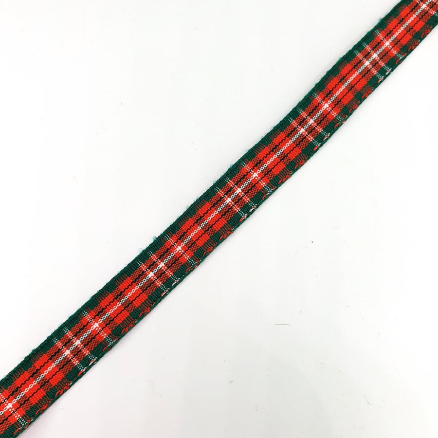 1 Yard 11mm Checked Christmas Cotton Plaid Ribbon for Hair Bows Crafts