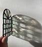 Miniature stained glass window pastels pink aqua - dolls house furniture  - Image 4