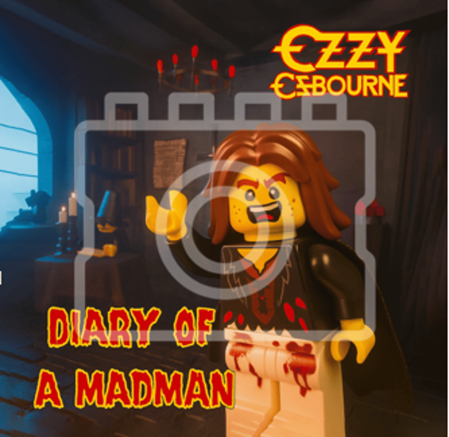 LEGO-Inspired Ozzy Osbourne – Diary of a Madman 5x5" Mounted Print