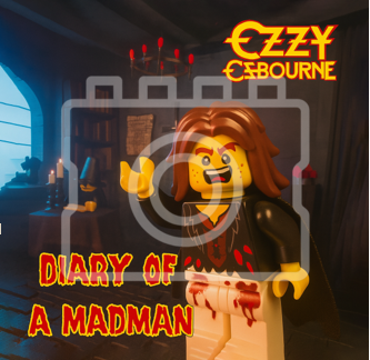 LEGO-Inspired Ozzy Osbourne – Diary of a Madman 5x5" Mounted Print