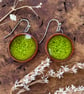 Handmade Ceramic Drop Earrings: Bright Emerald Green Glazed Clay, Hypoallergenic - Image 1