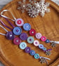 Set of 3 Frosty Button Dangle Christmas Tree Decorations, Christmas Decorations - Image 2