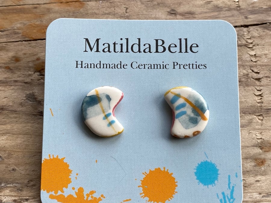 Handmade Ceramic Stud Earrings