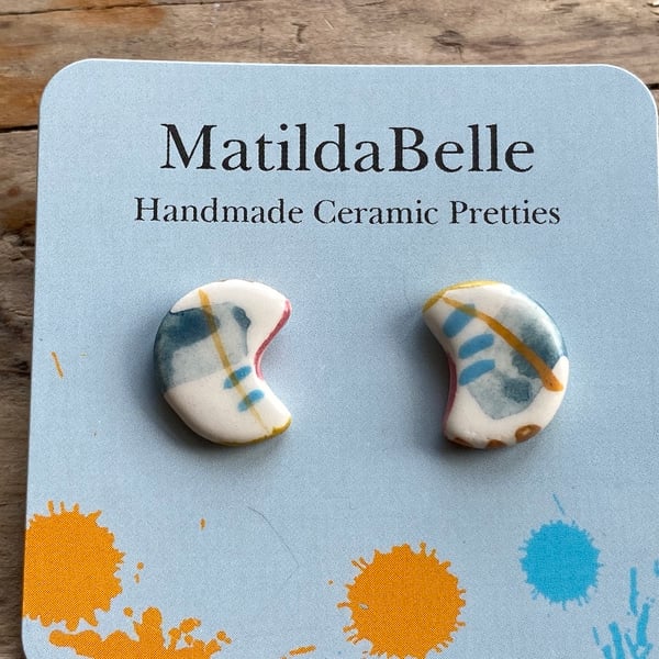 Handmade Ceramic Stud Earrings