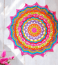 Large, bright crochet mandala doily table mat - Image 7
