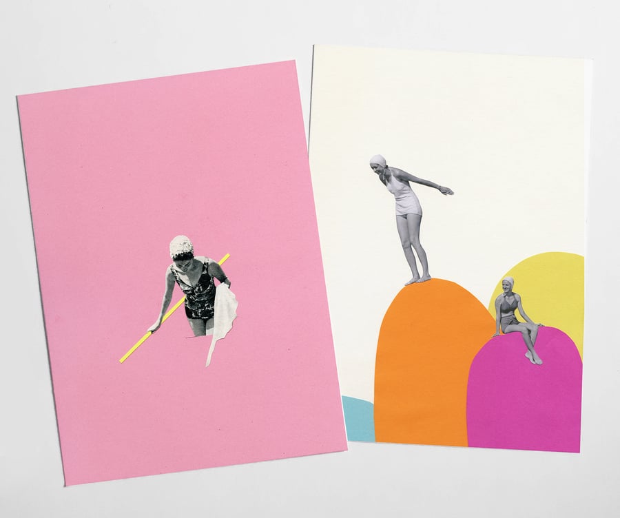 Swimming Postcard Set - Summer