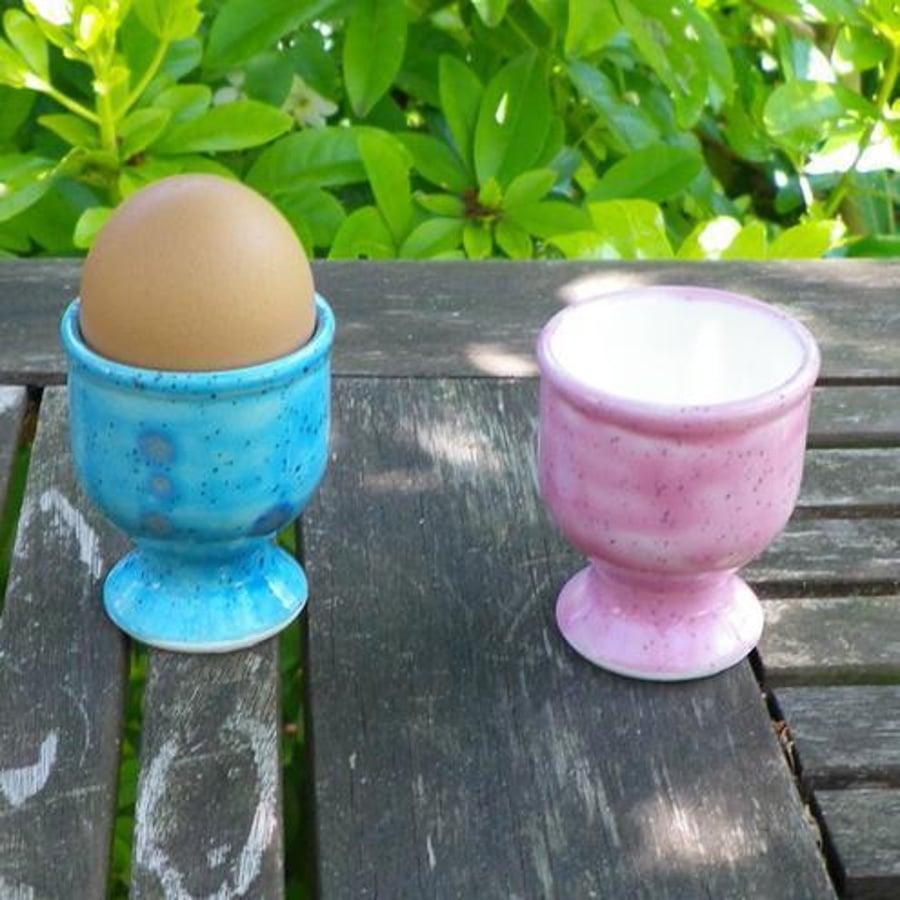 Breakfast egg cups pair ceramics pottery ceramic