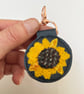 Up-cycled Sunflower key ring or bag charm.  - Image 3