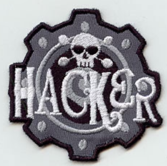 Hacker Embroidered Patch Skull & Gear Cyberpunk Badge Machine Embroidery Patch