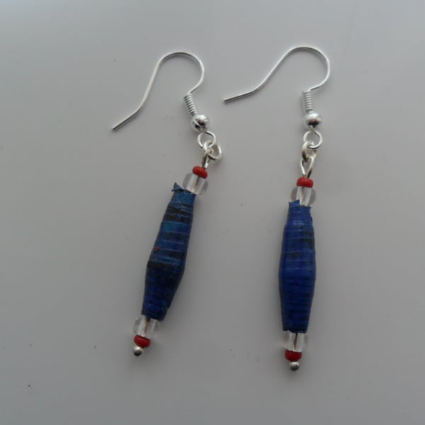 Upcycled Paper Bead Earrings