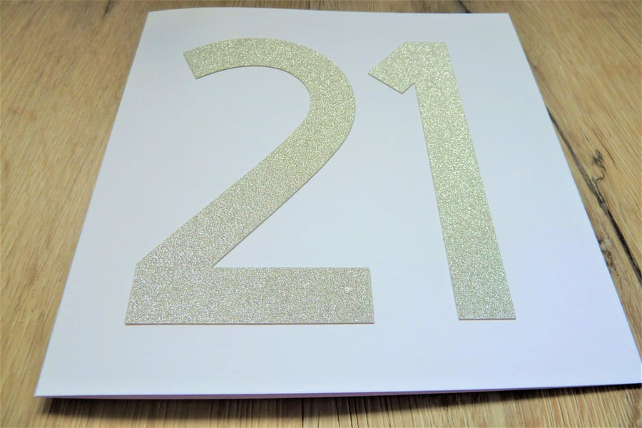 21 glitter card