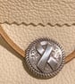 Small Pouch - Ivory White Leather Medieval Style - Ribbon button FREE SHIP - Image 4