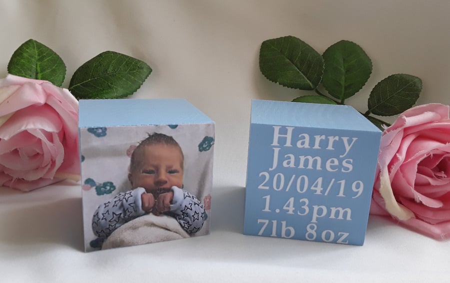 Baby Photo Wood Blocks,Nursery Decor,Baby Room Decor,New Baby Gift,Baby Announce