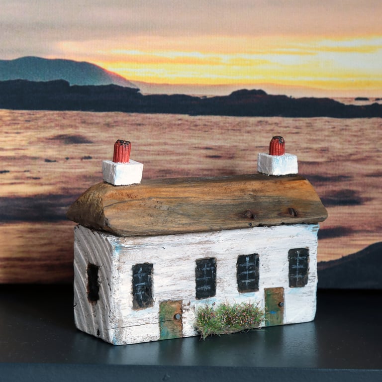 Wonky Driftwood Hoose Shetland Inspired, Driftwood Art from Scotland