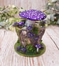 Mushroom Shelf Ornament - Purple Handmade Whimsical Cottagecore Decor - Image 7