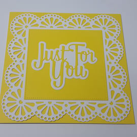 Just For You Greeting Card - Yellow and White