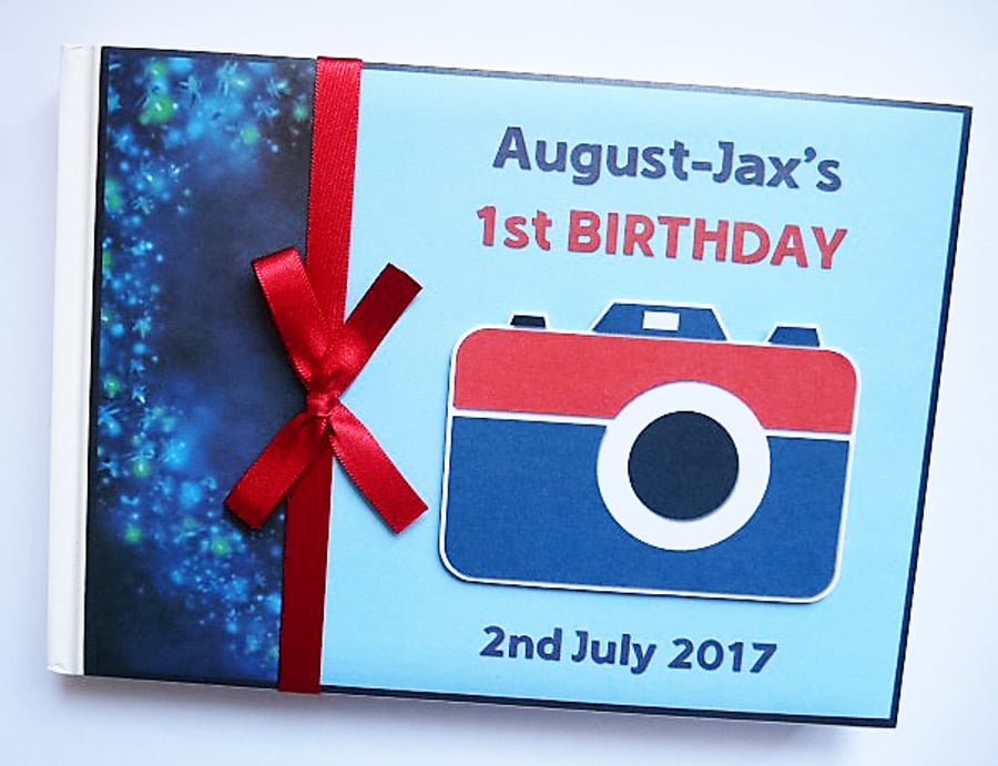 Blue Camera birthday guest book, Picture Perfect Birthday, selfie party