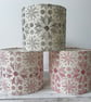 Hand Printed Linen Lampshade in Raspberry Pink - Image 6