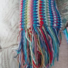 Rainbow stash crochet blanket