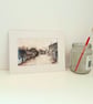 Maker Heights  Artillery Sheds Mixed Media Painting on Yupo paper Mounted - Image 4